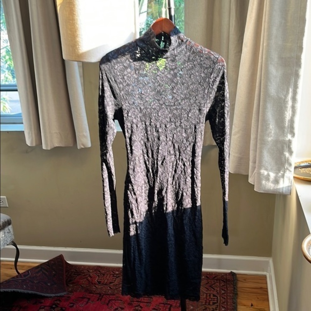 Moda International Black Long Sleeve Bodycon Dress